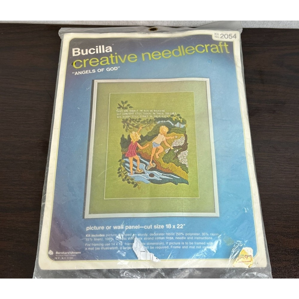 Vintage Bucilla Needlecraft Angels of God‎ Kit New Sealed Embroidery Kids Nature